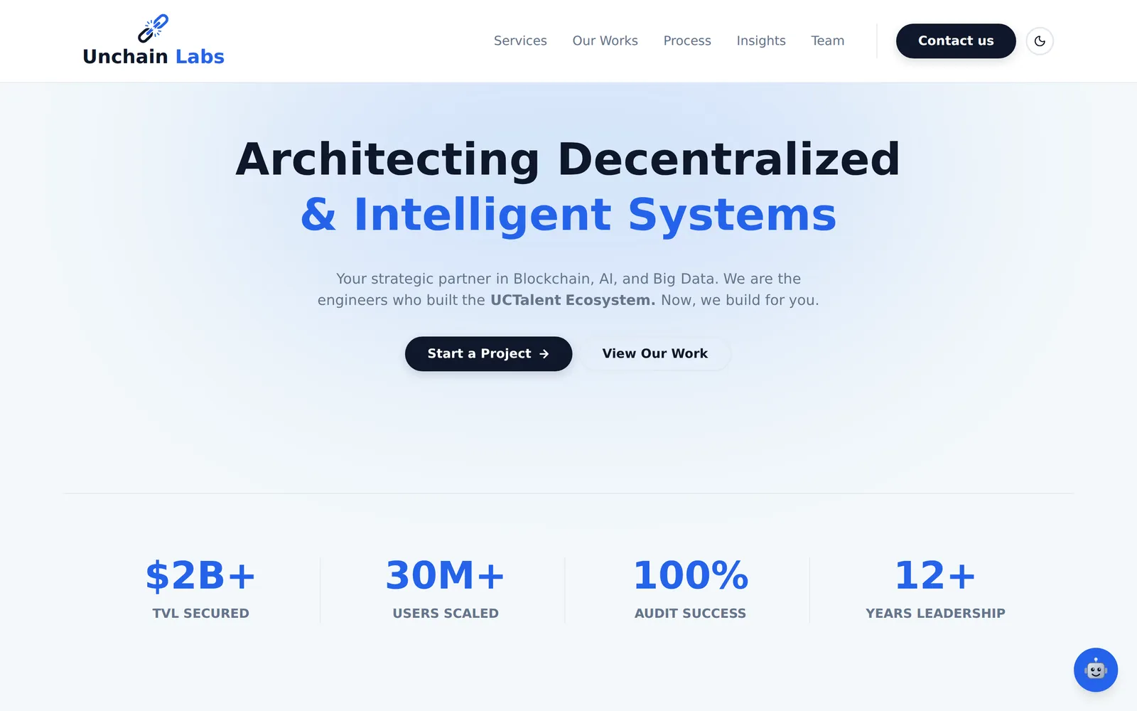Unchain Labs Landing Page